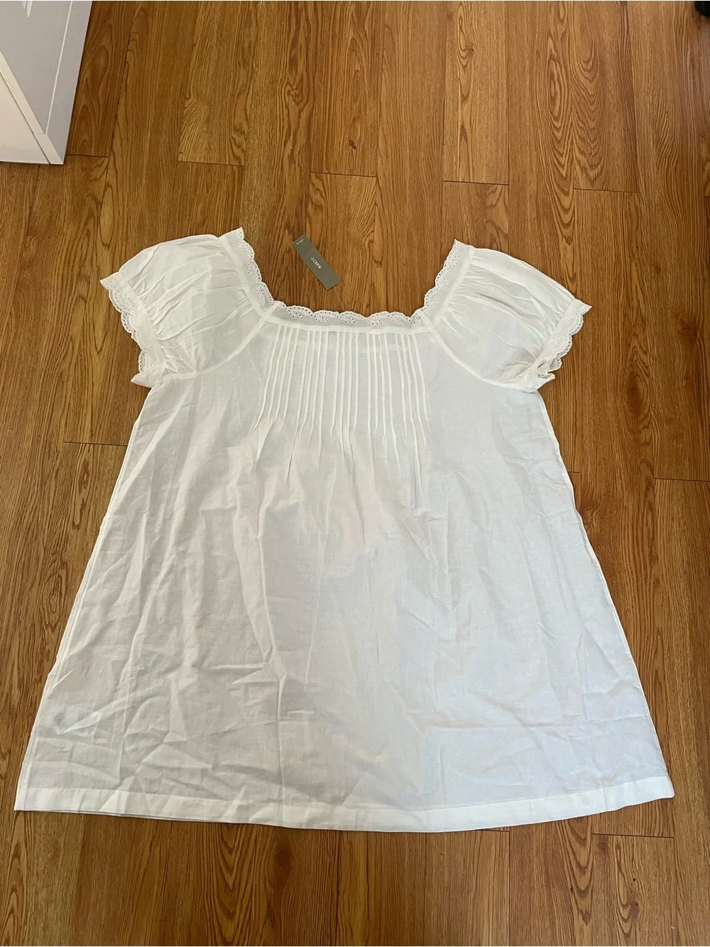 Jcrew Cotton voile scallop-trim babydoll dress